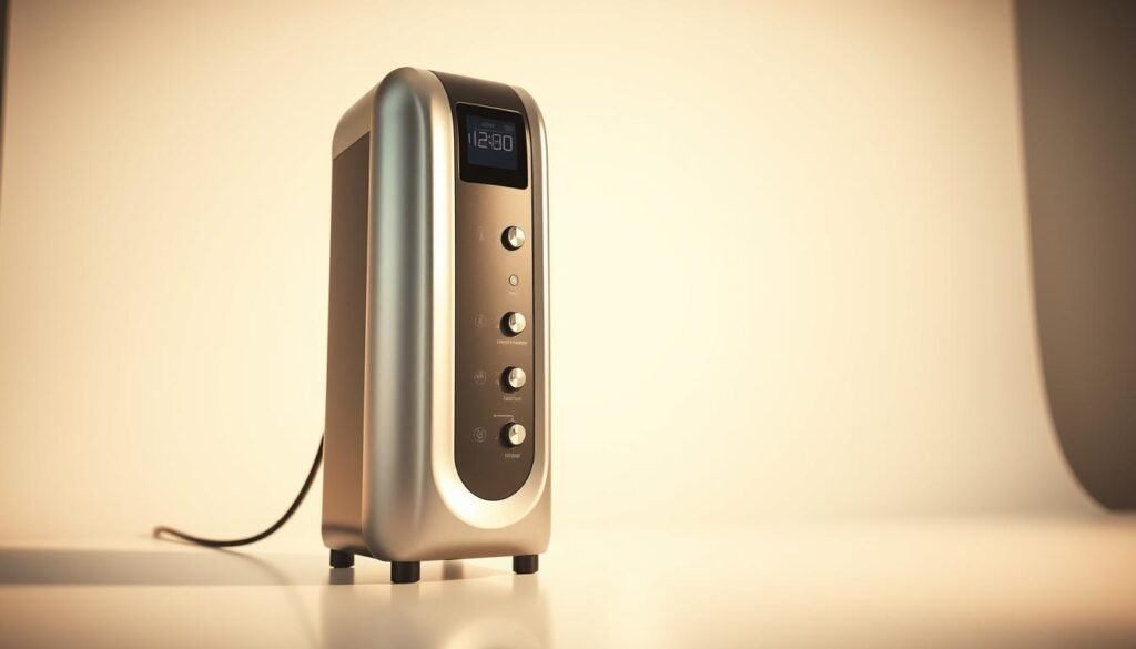 A modern, minimalist still life depicting the "Glowin' Beaute" Oligio X 原美電波therapy equipment. The foreground features the sleek, high-tech Oligio X device, its smooth metallic surface reflecting the soft, warm lighting. The middle ground showcases the device's various precision controls and settings, hinting at its advanced functionality. The background is a clean, neutral studio backdrop, allowing the Oligio X to take center stage and command attention. The overall mood is one of clinical efficacy, high-end sophistication, and the promise of remarkable beauty results. The lighting is soft, natural, and subtly highlights the device's form and finish. A modern, minimalist still life depicting the "Glowin' Beaute" Oligio X 原美電波therapy equipment. The foreground features the sleek, high-tech Oligio X device, its smooth metallic surface reflecting the soft, warm lighting. The middle ground showcases the device's various precision controls and settings, hinting at its advanced functionality. The background is a clean, neutral studio backdrop, allowing the Oligio X to take center stage and command attention. The overall mood is one of clinical efficacy, high-end sophistication, and the promise of remarkable beauty results. The lighting is soft, natural, and subtly highlights the device's form and finish.